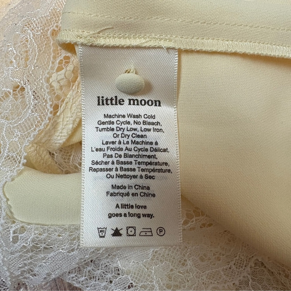 Aritzia Slip Dress Midi Lace Trim Yellow Size Little Moon - Picture 14 of 15